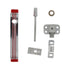National Lock Master Chrome With Red Lines Push Button Cabinet Catch N61-6303-RD