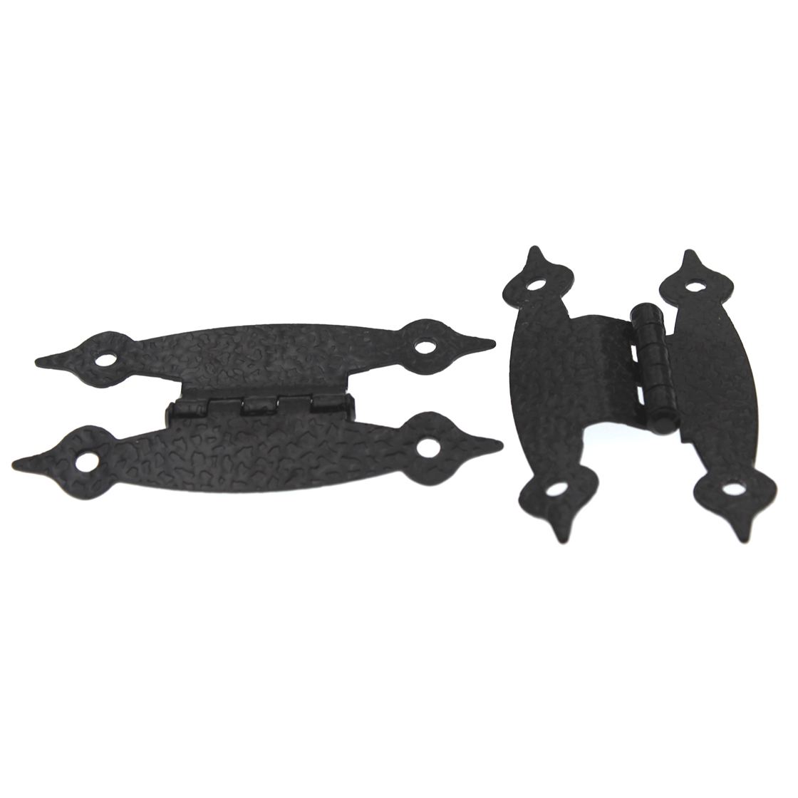 Pair of Hickory Hardware Hammered Colonial Black 3/8" Offset "H" Hinges P103-CB
