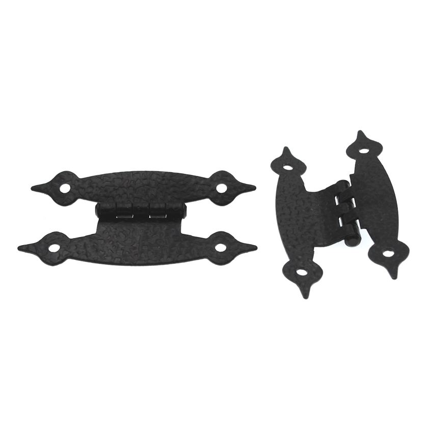 Pair of Hickory Hardware Hammered Colonial Black 3/8" Offset "H" Hinges P103-CB