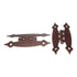 Pair of Hickory Antique Copper Colonial Cabinet "H" Surface Mount Hinges P106-AC
