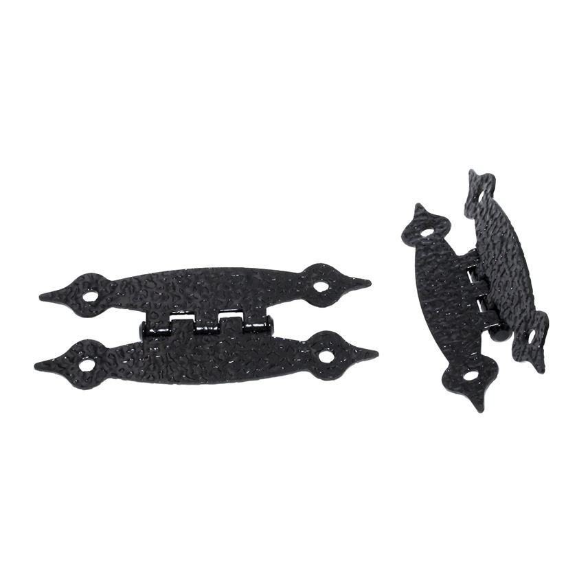 Pair Hickory Surface Mount Colonial Black Flush "H" Cabinet Hinges P106-CB