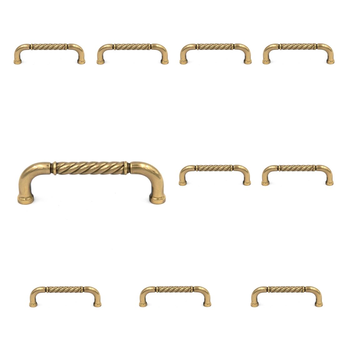 10 Pack Belwith Keeler Annapolis P116 Sherwood Antique Brass 3"cc Solid Brass Handle Pull