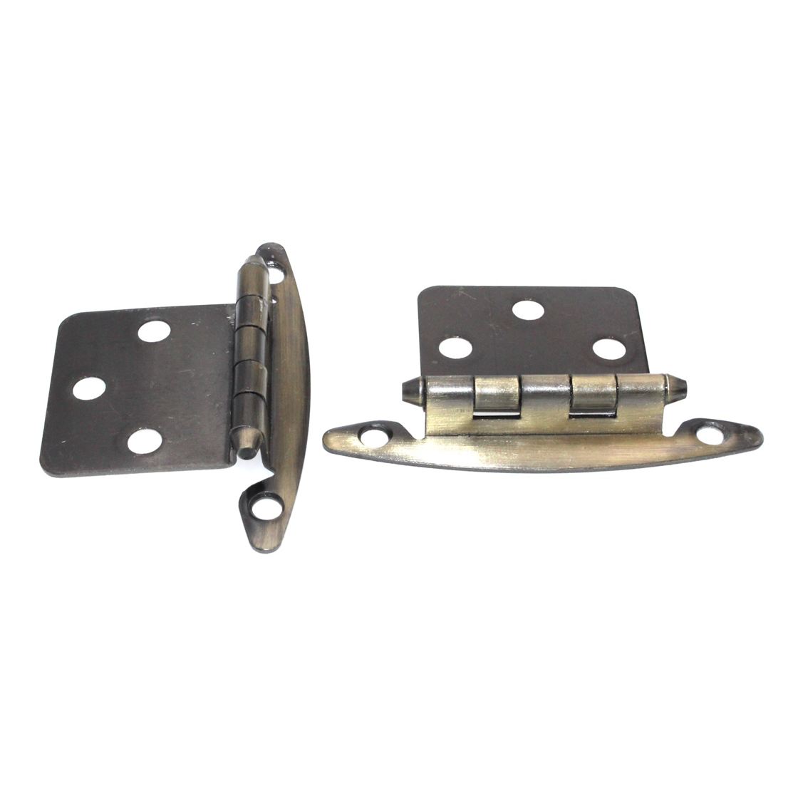 Pair Antique Brass P139-AB Hickory Non-Self-Closing SurFace Mount Cabinet Hinges