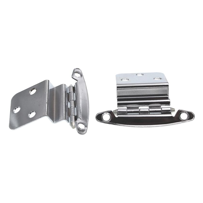 Pair Hickory Hardware Polished Chrome 3/8" Inset Hinges Non Self-Closing P140-26