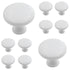 10 Pack Hickory Hardware Conquest 1 1/8" Round White Metal Cabinet Knob P14255-W