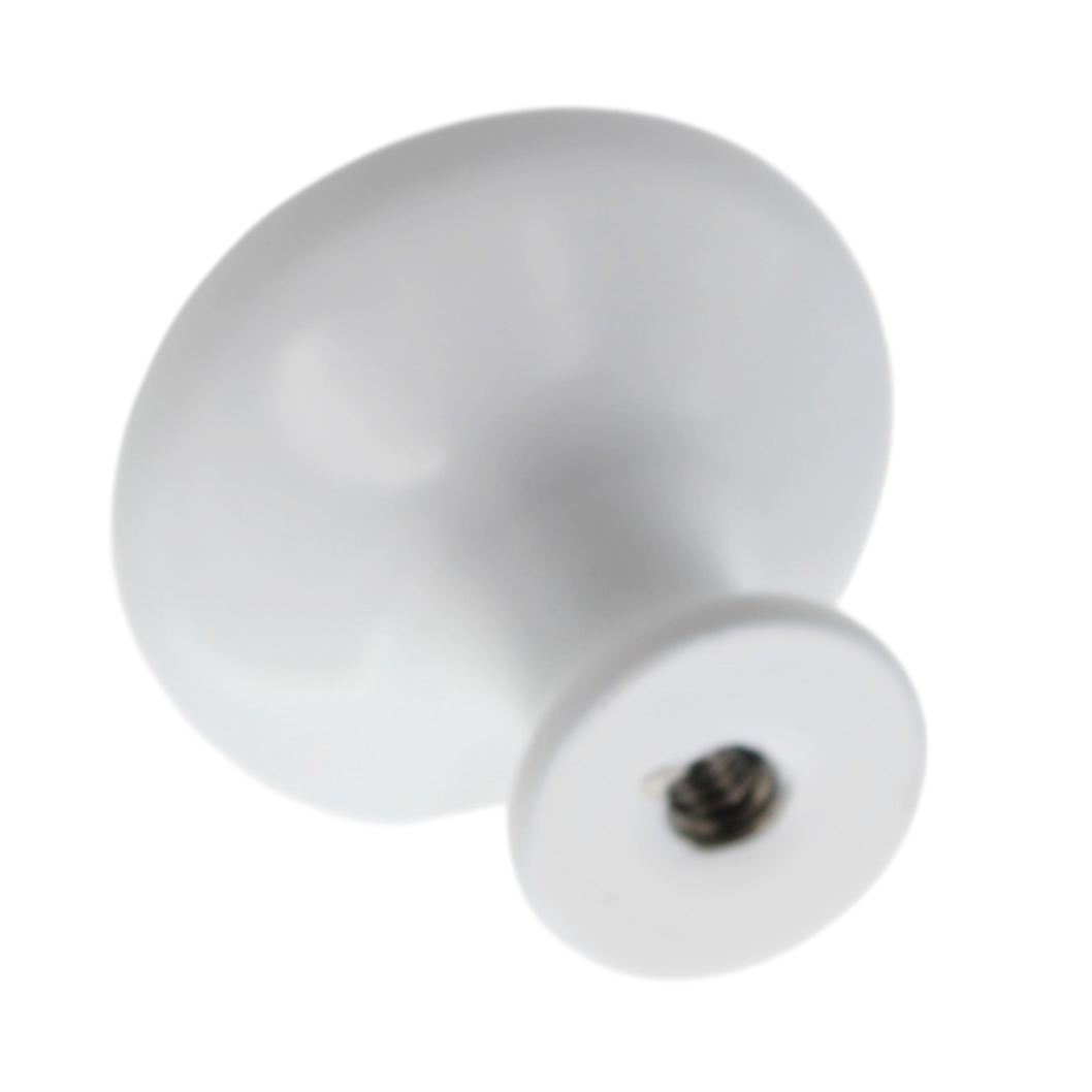 Hickory Hardware Conquest 1 1/8" Round White Coated Metal Cabinet Knob P14255-W