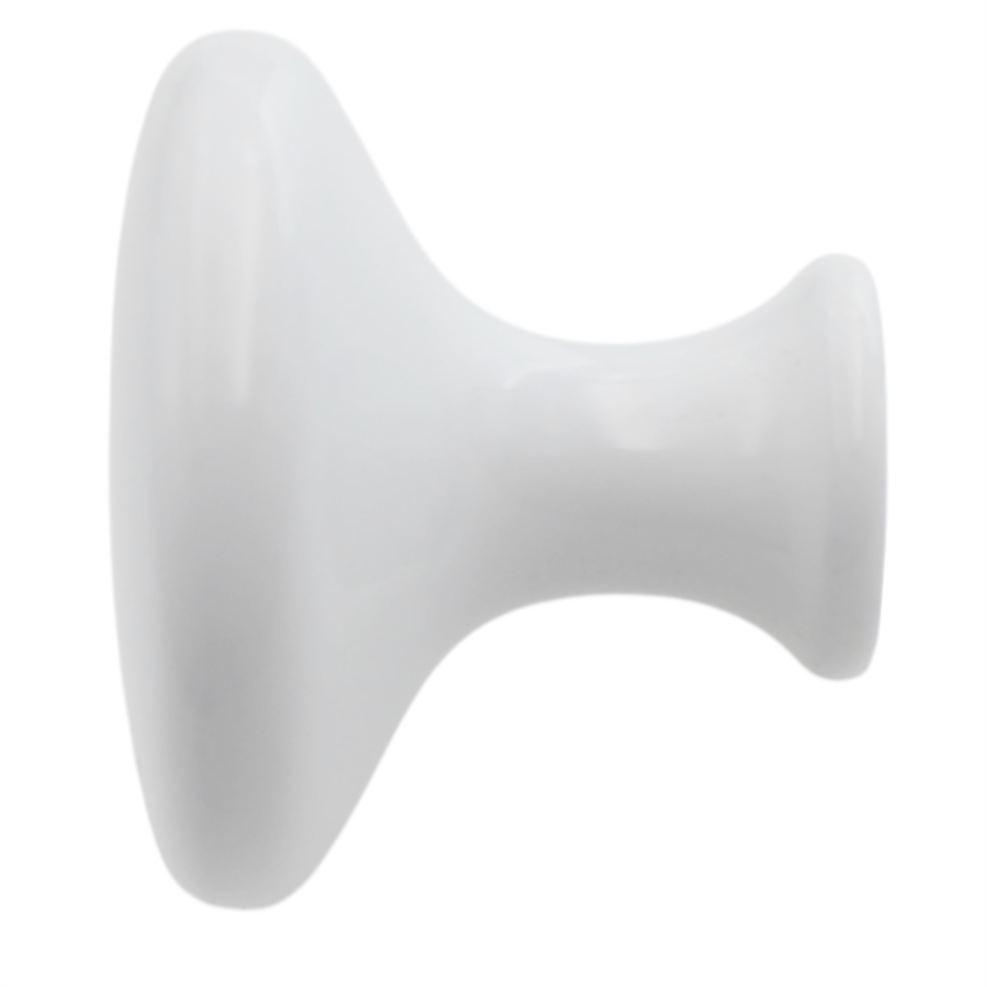 10 Pack Hickory Hardware Conquest 1 1/8" Round White Metal Cabinet Knob P14255-W