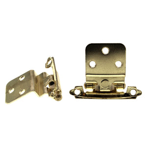 Pair of Hickory Polished Brass 3/8" Inset Self-Closing Cabinet Hinges P143-3