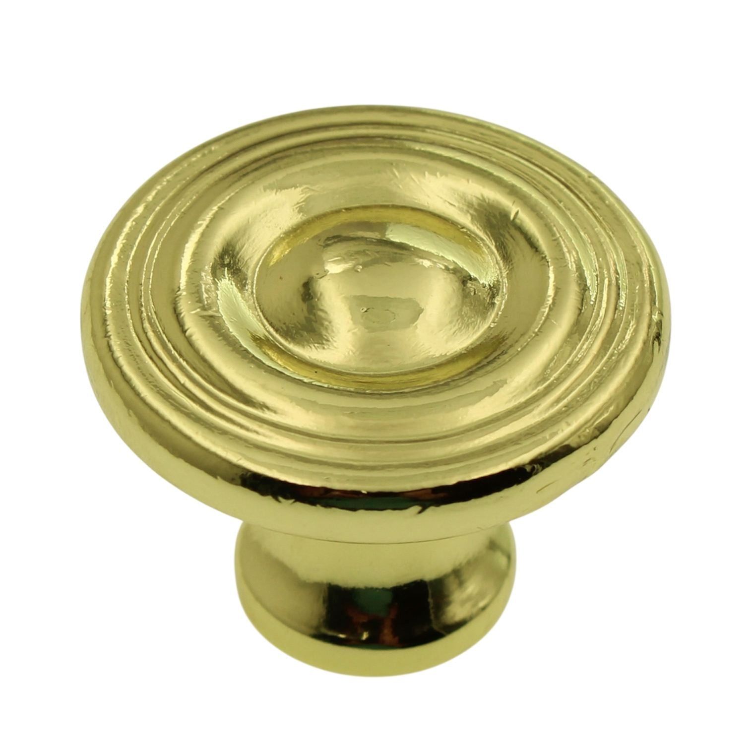 Belwith Conquest Polished Brass 1 3/16" Ridged Cabinet Knob P14402-3