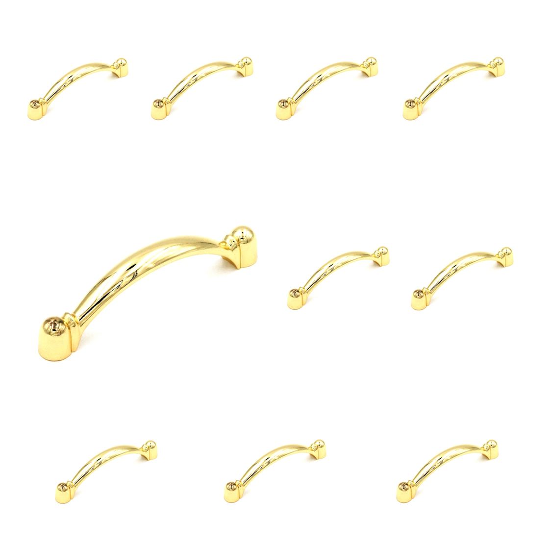 10 Pack Hickory Conquest P14441-3 Polished Brass 3"cc Arch Cabinet Handle Pull