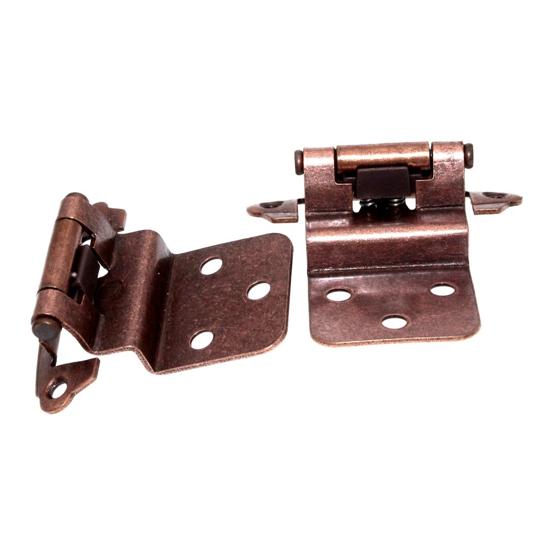 Hickory Hardware Antique Copper 3/8" Offset Self Closing Cabinet Hinges P243-AC