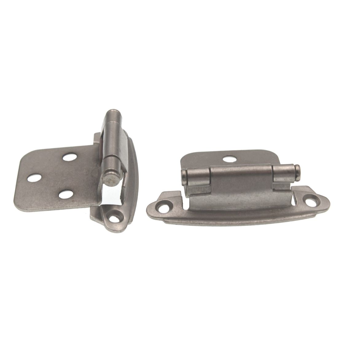 10 Pair P244-SN-10 Satin Nickel Flush-Mount Self-Closing Cabinet Hinges Hickory