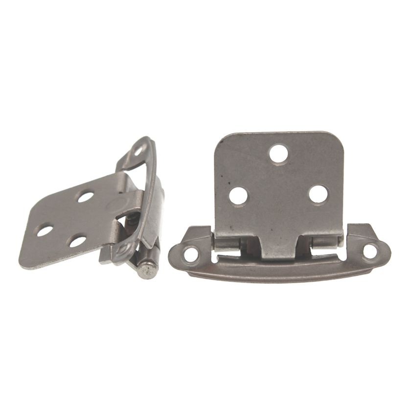Pair Satin Nickel P244-SN Hickory Flush Self-Closing Cabinet Hinges