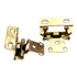 Pair Hickory Hardware Hinges Partial Wrap 1/2" Overlay Polished Brass P2710F-3