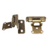Pair of Hickory Antique Brass Partial Wrap 1/2" Overlay Cabinet Hinges P2710F-AB