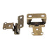 Pair of Hickory Antique Brass Partial Wrap 1/2" Overlay Cabinet Hinges P2710F-AB