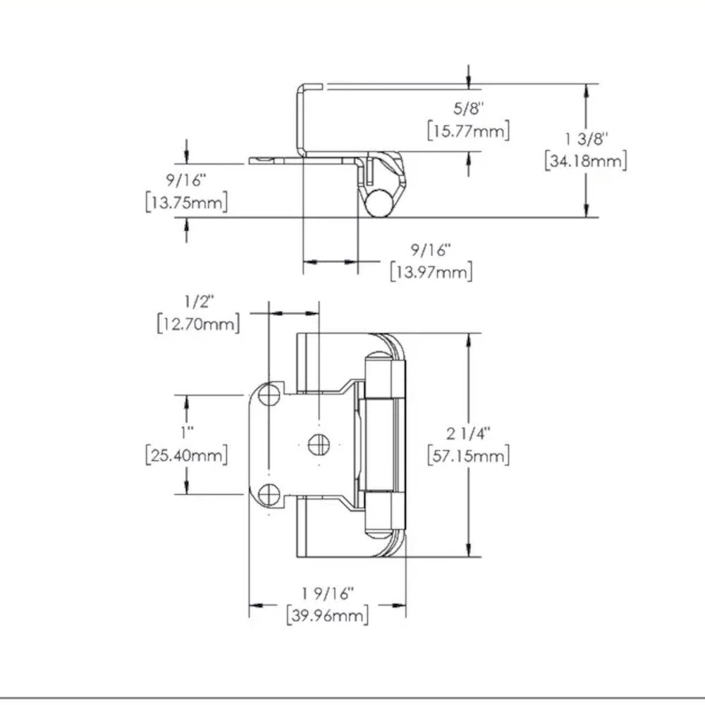 Hickory Hardware Satin Nickel Self-Closing Wrap 1/2" Overlay Hinges P2710F-SN