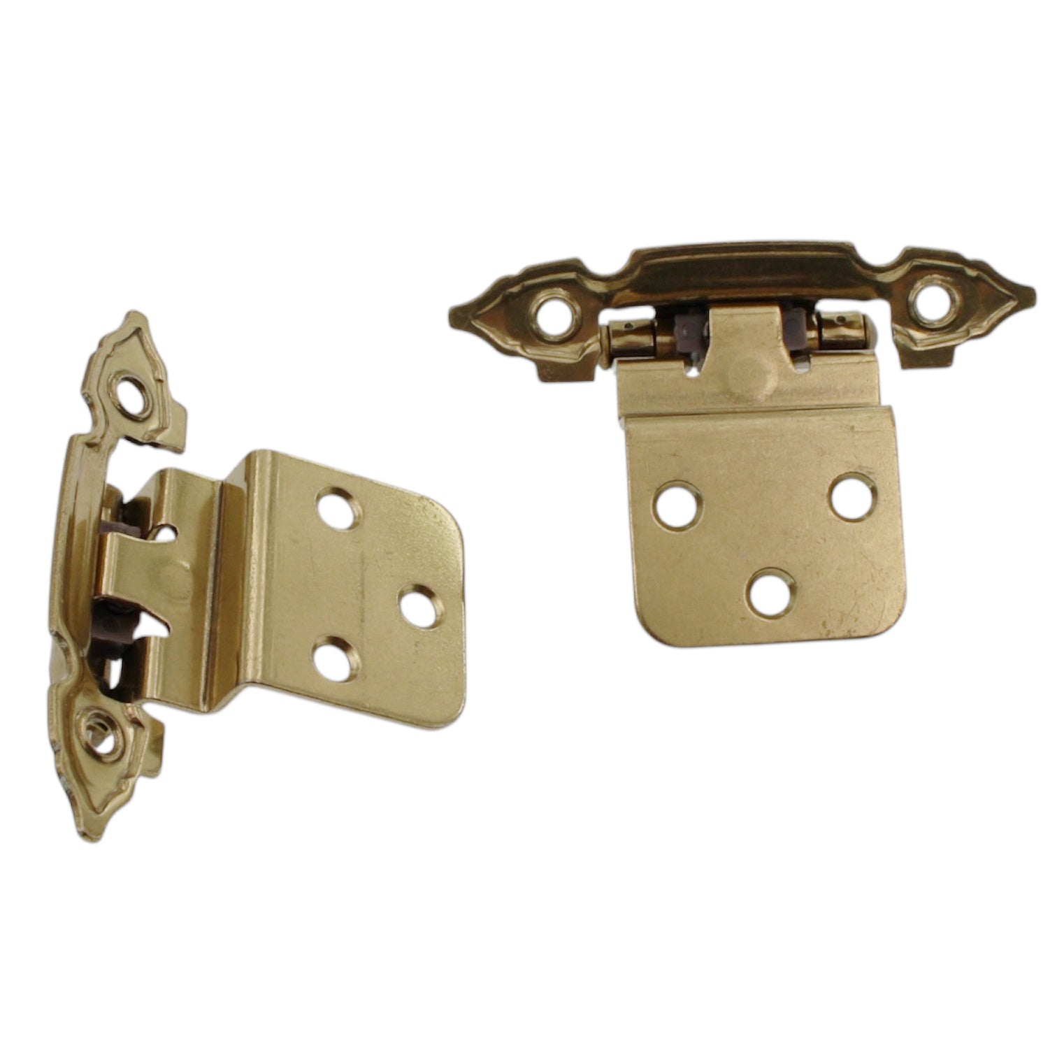 Pair of Hickory Hardware 3/8" Inset Hinges Lancaster Brass Self-Closing P297-LP