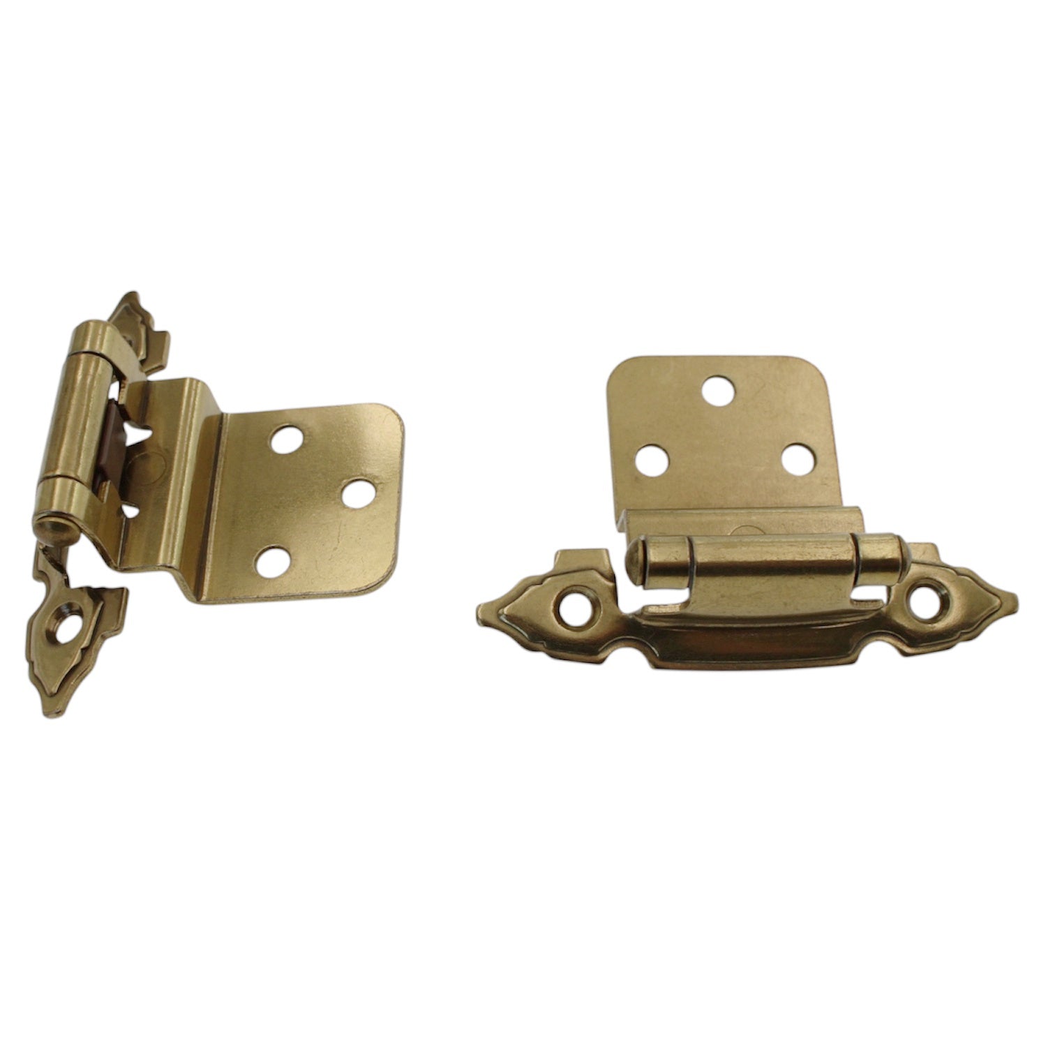 Pair of Hickory Hardware 3/8" Inset Hinges Lancaster Brass Self-Closing P297-LP