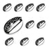 10 Pack Hickory Country Satin Pewter Antique, White Porcelain 3"cc Leaf Cup Pulls P3033-SPAW