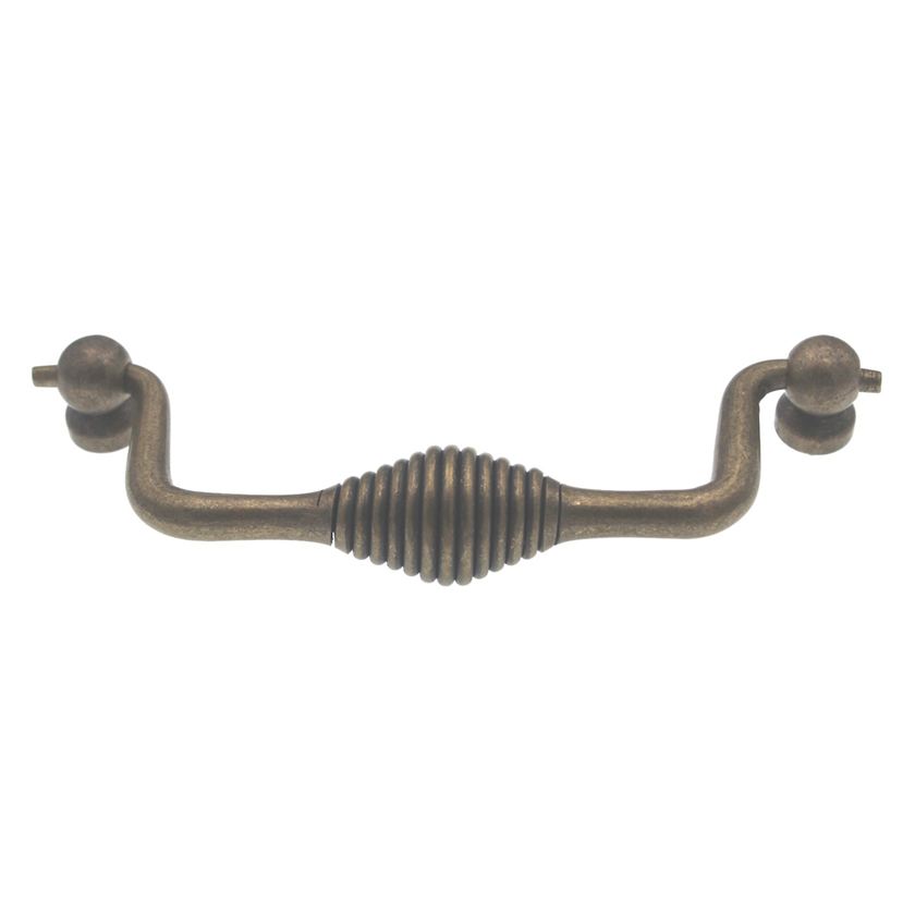 10 Pack Hickory Callis Country P3665-WRB Wrought Brass 5" (128mm)cc Drop Cabinet Bail Pull