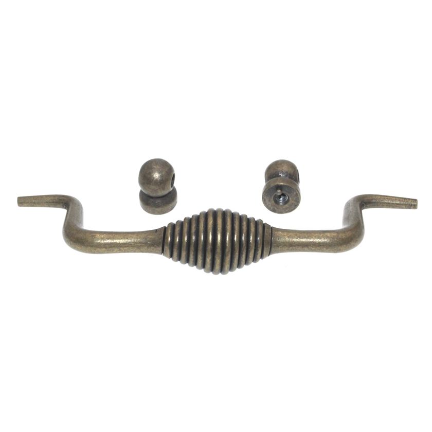 10 Pack Hickory Callis Country P3665-WRB Wrought Brass 5" (128mm)cc Drop Cabinet Bail Pull