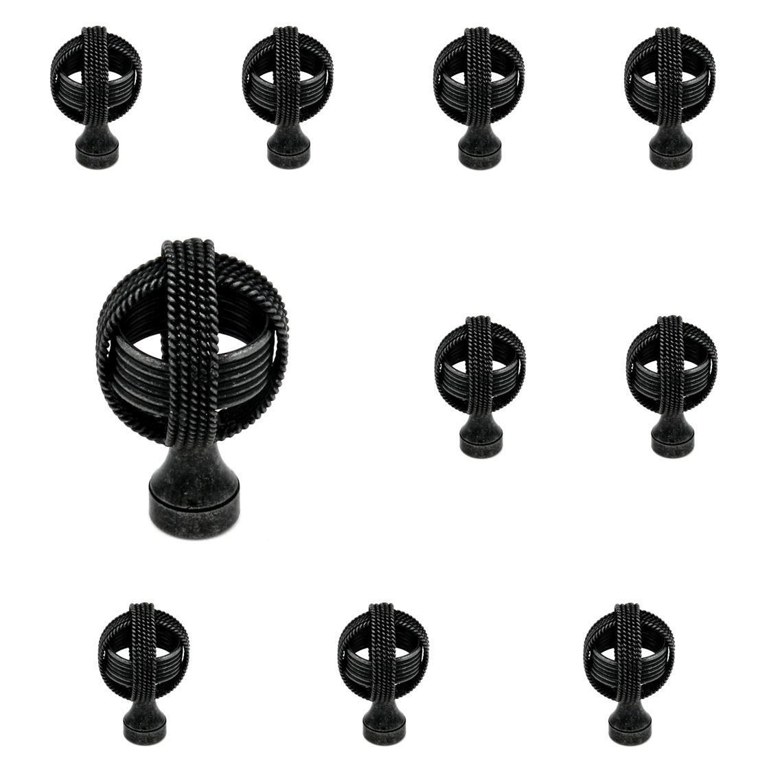 10 Pack Hickory Hardware Woven Rustics 1 1/4" Vibra Pewter Round Western Rope Cabinet Knob P3676-VP