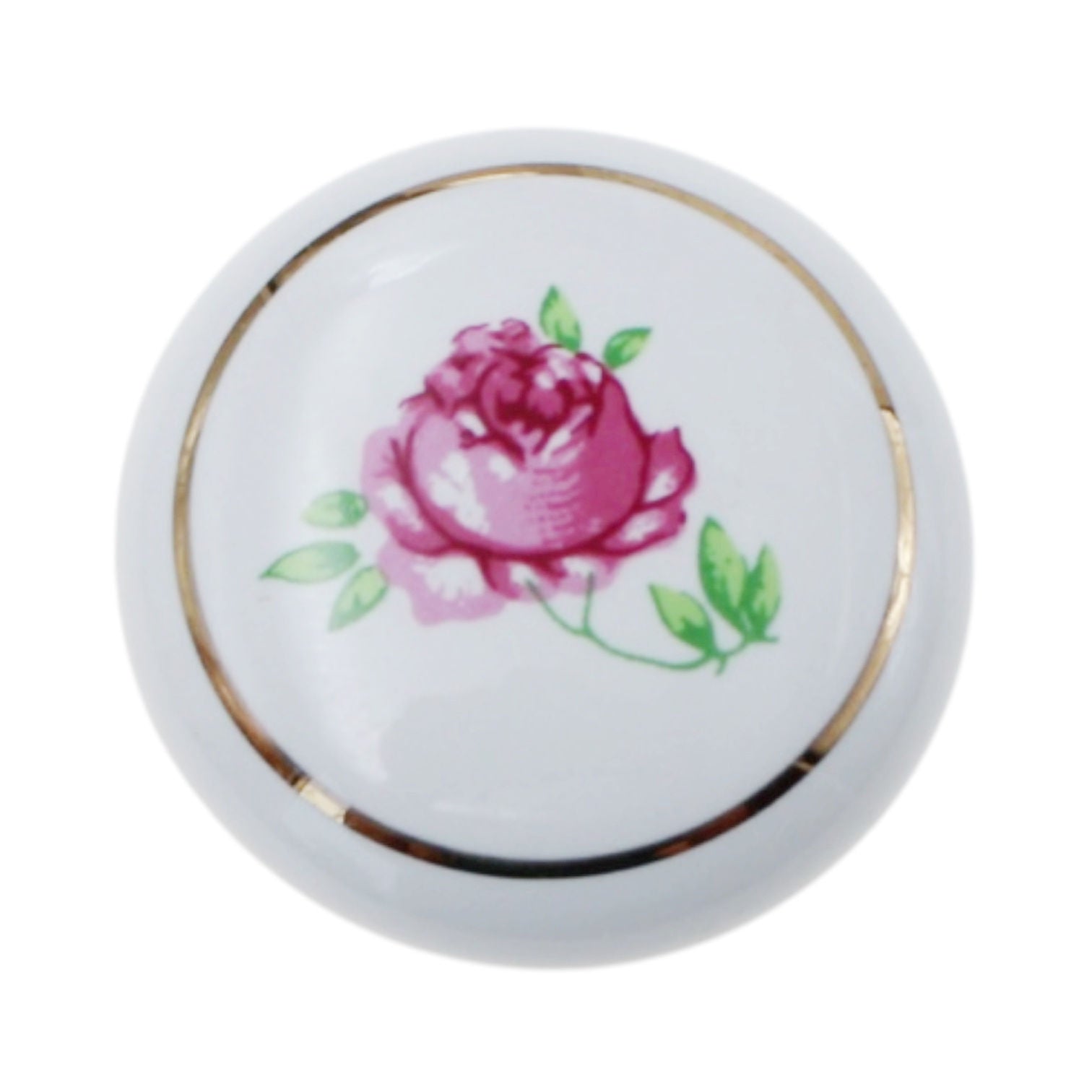 Liberty Ceramic White Pink Ceramic Flower 1 5/16" Knob P40011H-W-C7