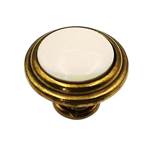 Belwith Tranquility P417-LAD Lancaster Brass Light Almond 1 1/4" Cabinet Knob