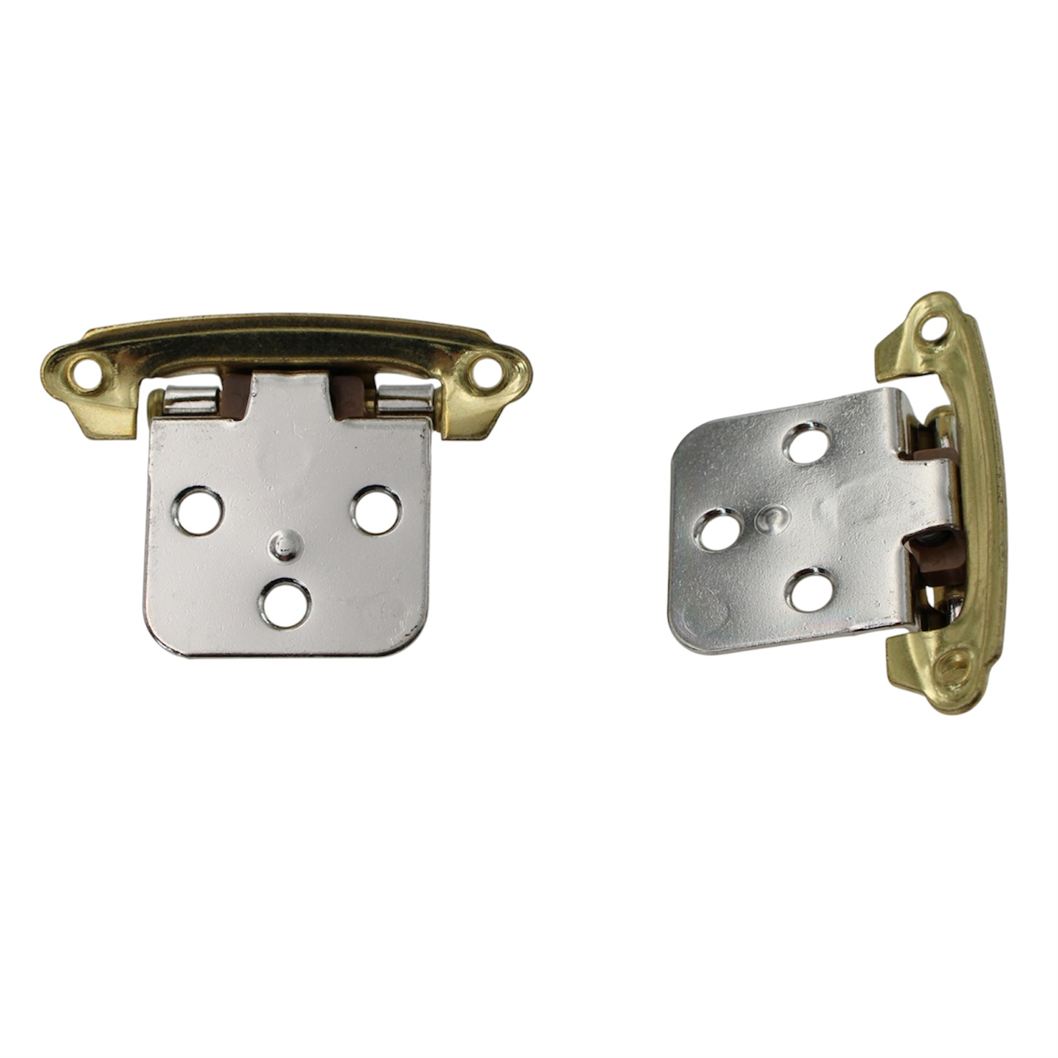 1 Pair Belwith P50010F-PBCH Chrome, Polished Brass Self-Closing Cabinet Hinges