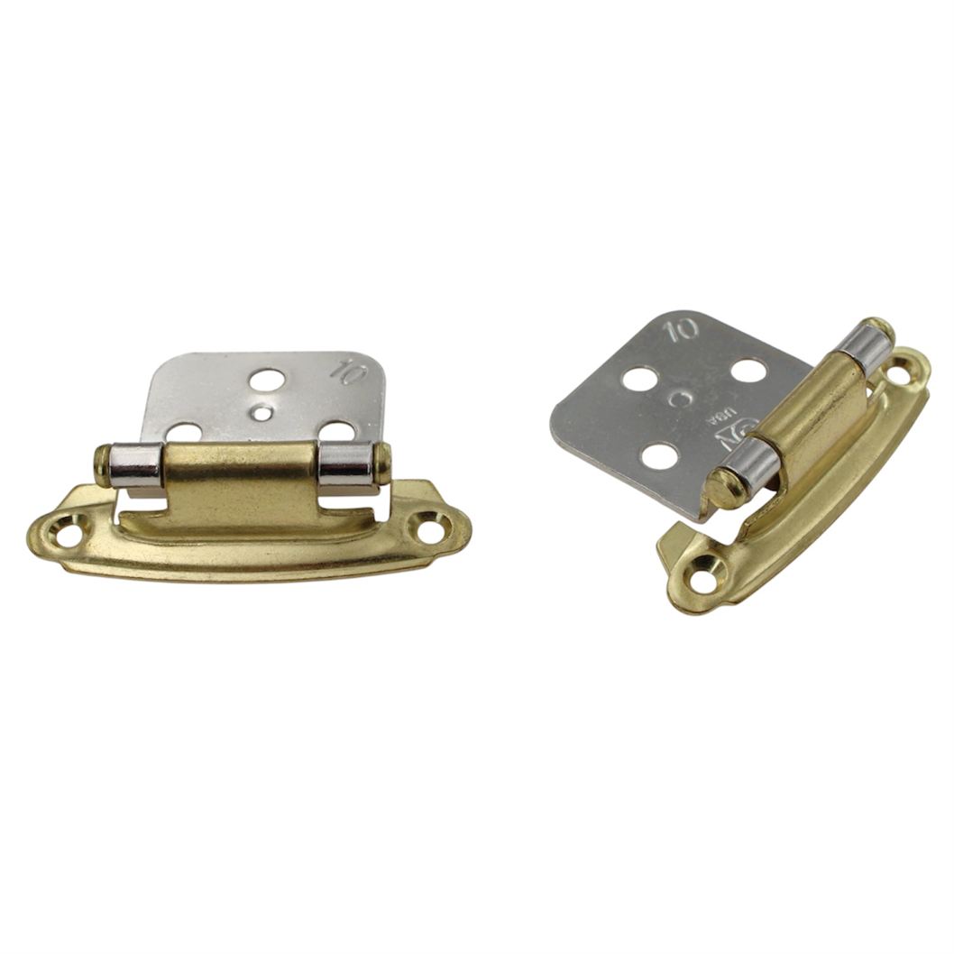 1 Pair Belwith P50010F-PBCH Chrome, Polished Brass Self-Closing Cabinet Hinges