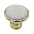 Pack of 25 P50162-PBW-C Polished Brass 1 1/4" Cabinet Knob White Center Liberty
