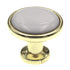 Pack of 25 P50162-PBW-C Polished Brass 1 1/4" Cabinet Knob White Center Liberty