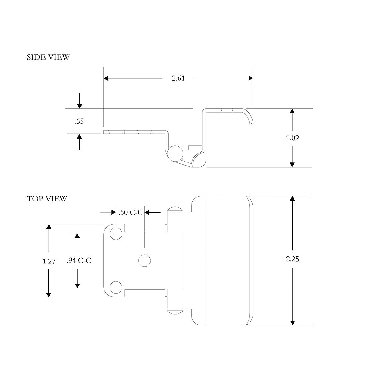 Hickory Hardware Full Wrap Self-Closing Hinge 1/2" Overlay Bronze P5710F-VB