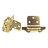 Pair Hickory Polished Brass Partial Wrap 3/8" Inset 1/4" Overlay Hinge P61030F-3