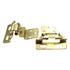 Pair Hickory Polished Brass Partial Wrap 3/8" Inset 1/4" Overlay Hinge P61030F-3