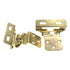 Pair Hickory Polished Brass Partial Wrap 3/8" Inset 1/4" Overlay Hinge P61030F-3