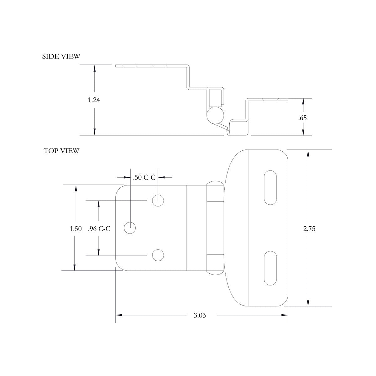 Pair Hickory Hardware Satin Nickel 3/8" Inset Hinges 1/4" Overlay P61030F-SN
