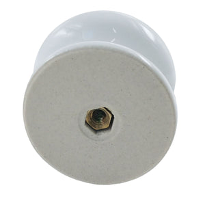 P6106-W White 1 1/2" Porcelain Cabinet Knob Pull with Backplate Belwith Country