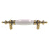 Hickory Hardware P64-W Polished Brass 3"cc Bar Pull Handle, White Ceramic Center