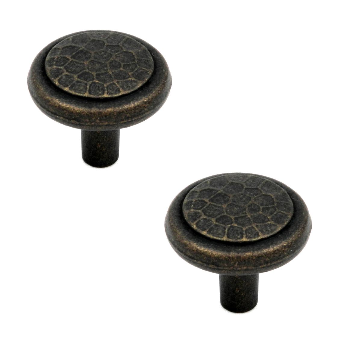 2 Pack Hickory Hardware Arts & Crafts Windover Antique 1 1/4" Cabinet Knob Pulls P7528-WDA
