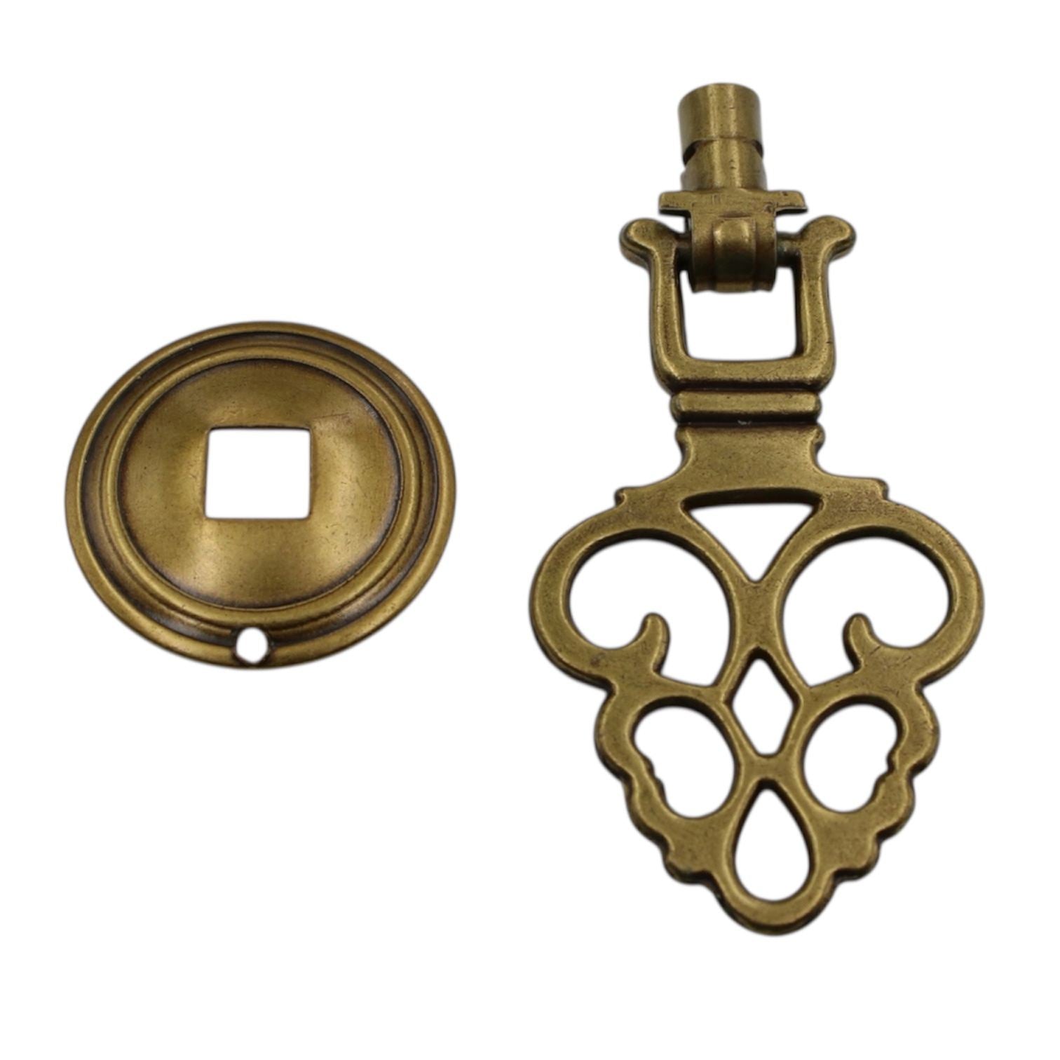 Belwith Queen Anne Lancaster Brass 2 1/2" Lace Cabinet Ring Pull P8005-LP