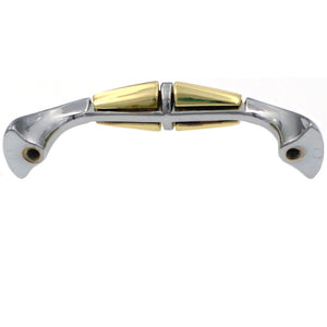 P8314-PBCH Polished Brass and Chrome 3"cc Arch Cabinet Handle Pulls Hickory