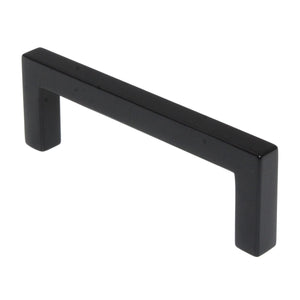 Pride Modern Square Cabinet Bar Pull 3 3/4" (96mm) Ctr Matte Black P87226-BK