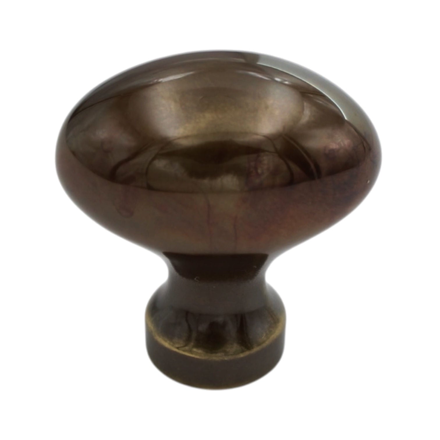 Solid Brass Sherwood Antique Brass 1 1/4" Oval Cabinet Knob P9175-07
