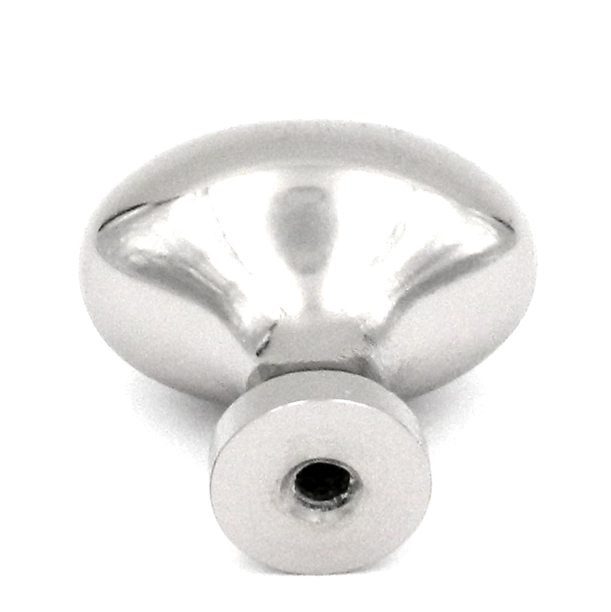 Keeler Power and Beauty Bright Nickel Oval 1 1/4" Solid Brass Cabinet Knob P9175-14