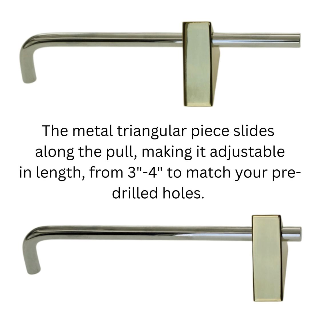 Hickory Milan Chrome, Polished Brass 3" to 4"cc Adjustable Handle Pull P9822