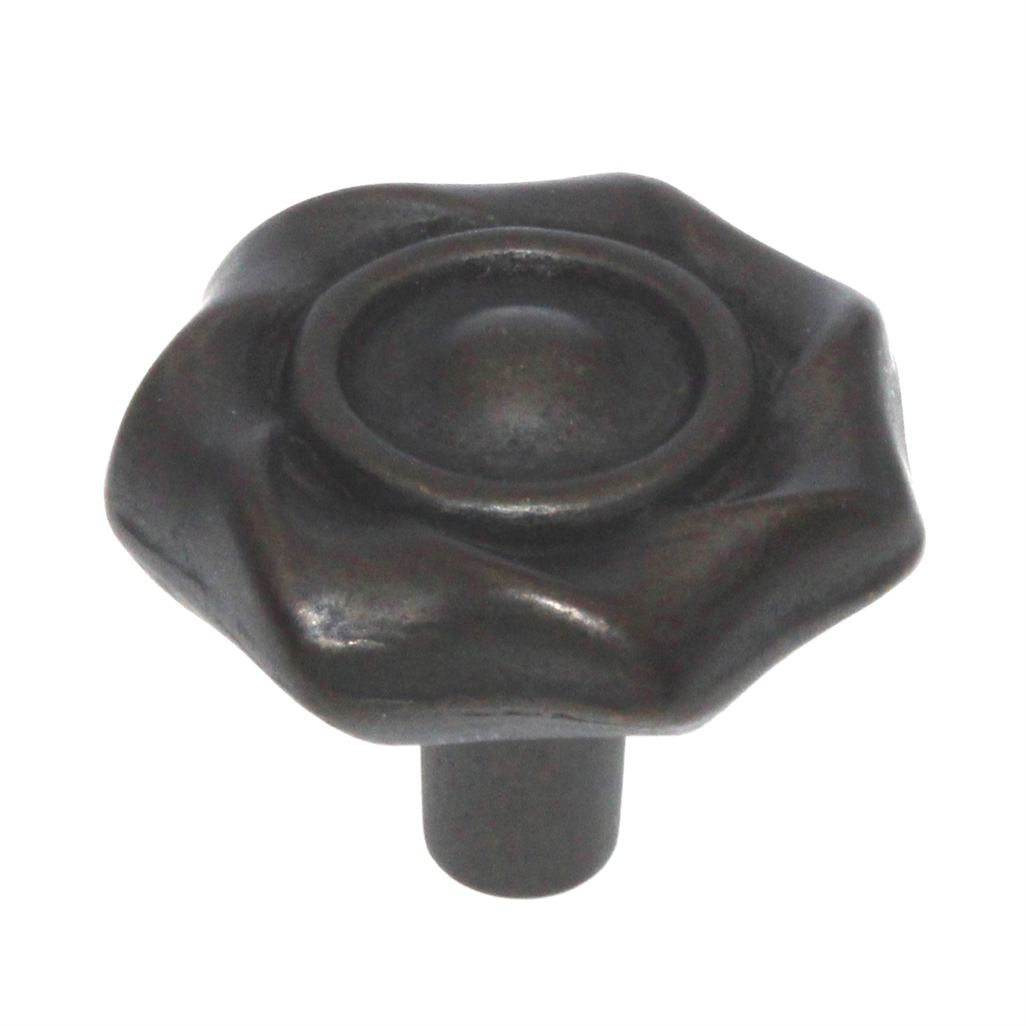 Hickory Hardware Charleston Blacksmith Windover Antique 1 1/4" Flower Knob Pull PA1312-WOA
