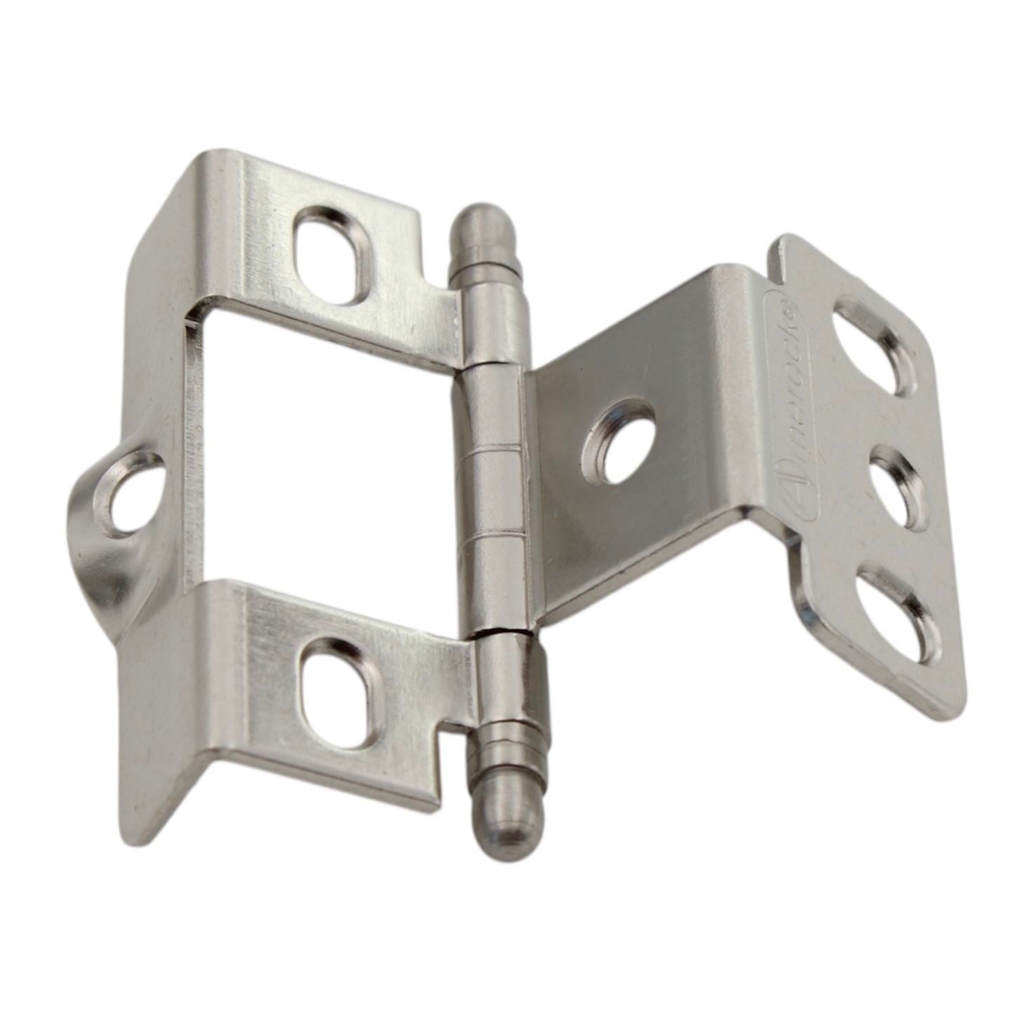 Amerock Sterling Nickel Full Inset Hinge 3/4" Full Wrap Ball Tip PK3175TB-G9