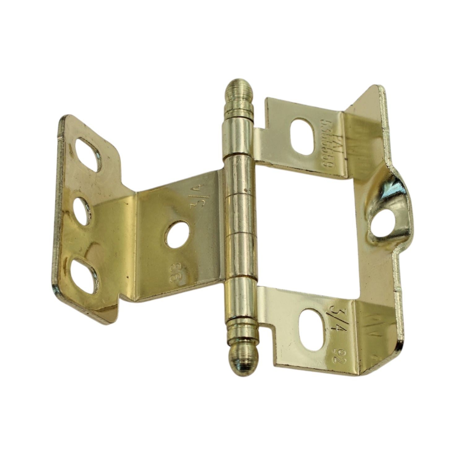 Amerock Polished Brass Full Inset Hinge 3/4" Full Wrap Ball Tip PK3175TB-PB